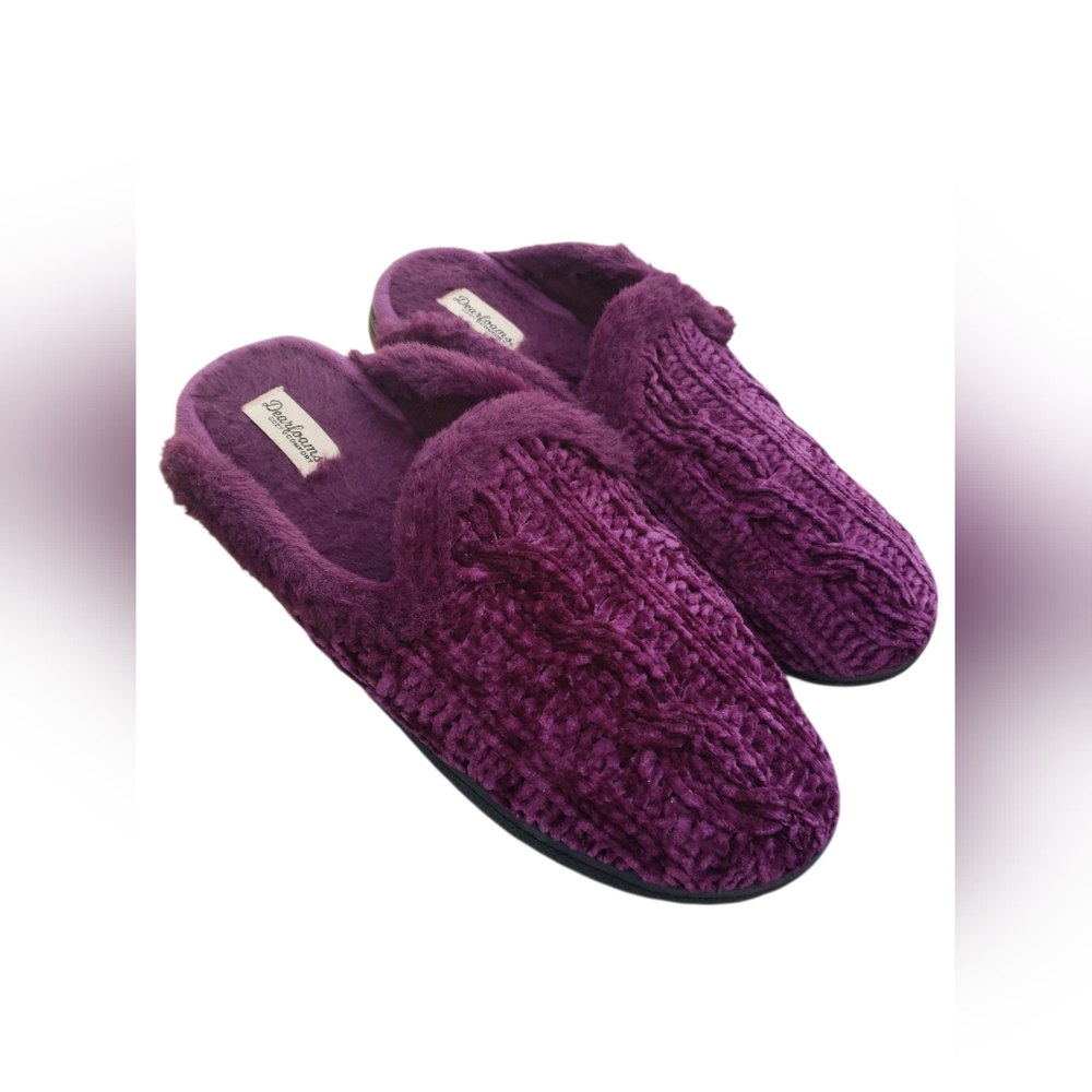 Dearfoams Women's Plush Purple Slippers